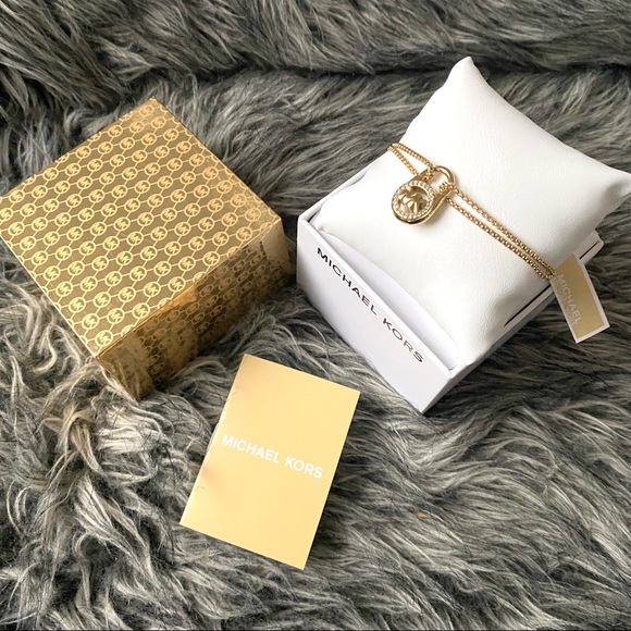 NWT authentic MK gold plated logo padlock adjustable bracelet - Picture 4 of 4